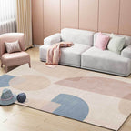 Funky Colorblock Rug Light Brown Modern Rug Polyester Washable Non-Slip Back Rug for the Living Room