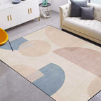 Funky Colorblock Rug Light Brown Modern Rug Polyester Washable Non-Slip Back Rug for the Living Room