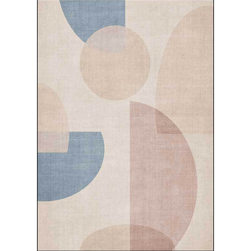Funky Colorblock Rug Light Brown Modern Rug Polyester Washable Non-Slip Back Rug for the Living Room