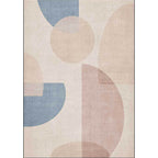 Funky Colorblock Rug Light Brown Modern Rug Polyester Washable Non-Slip Back Rug for the Living Room