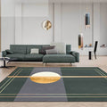 Green and Gray Novelty Rug Polyester Abstract Rug Washable Non-Slip Back Rug for Living Room