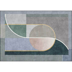 Unique striped carpet green and gray Nordic carpet polyester washable non-slip backing carpet for the living room