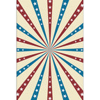 Beige and Blue Modern Rug Polyester Radial and Star Pattern Rug Washable Non-Slip Backing Rug for Living Room