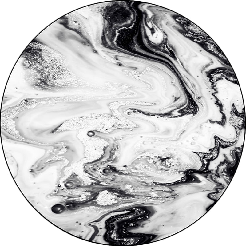 Black and White Bedroom Carpet Modern Abstract Oil Painting Pattern Area Rug Polyester Non-Slip Washable Rug