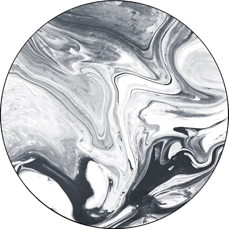 Black and White Bedroom Carpet Modern Abstract Oil Painting Pattern Area Rug Polyester Non-Slip Washable Rug