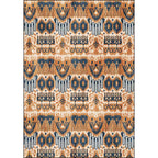 Yellow Bedroom Rug Southwest Tribal Pattern Area Rug Polyester Non-slip Stain Resistant Rug