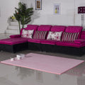 Casual Living Room Rug in Green and Pink Solid Color Rug Polyester Pet-Friendly Area Rug
