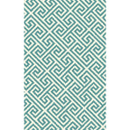 Modern living room carpet in green geometric Greek key print carpet polyester pet-friendly area rug