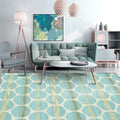 New Modern Carpet in Turquoise Geometric Circle Pattern Carpet Polyester Machine Washable Flooring for Home Decor