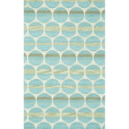 New Modern Carpet in Turquoise Geometric Circle Pattern Carpet Polyester Machine Washable Flooring for Home Decor