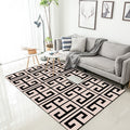 Brown bedroom rug modern geometric pattern area rug polyester non-slip backing washable rug