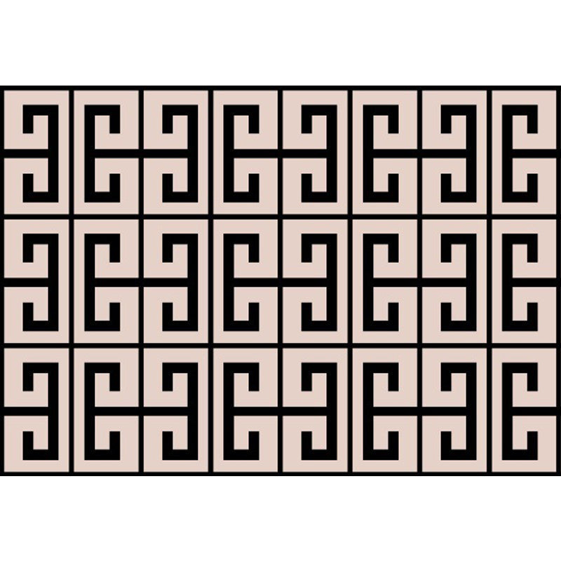 Brown bedroom rug modern geometric pattern area rug polyester non-slip backing washable rug