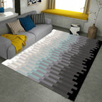Multicolored Bedroom Carpet New Arrivals Geometry Rectangular Pattern Carpet Polyester Machine Washable Carpet
