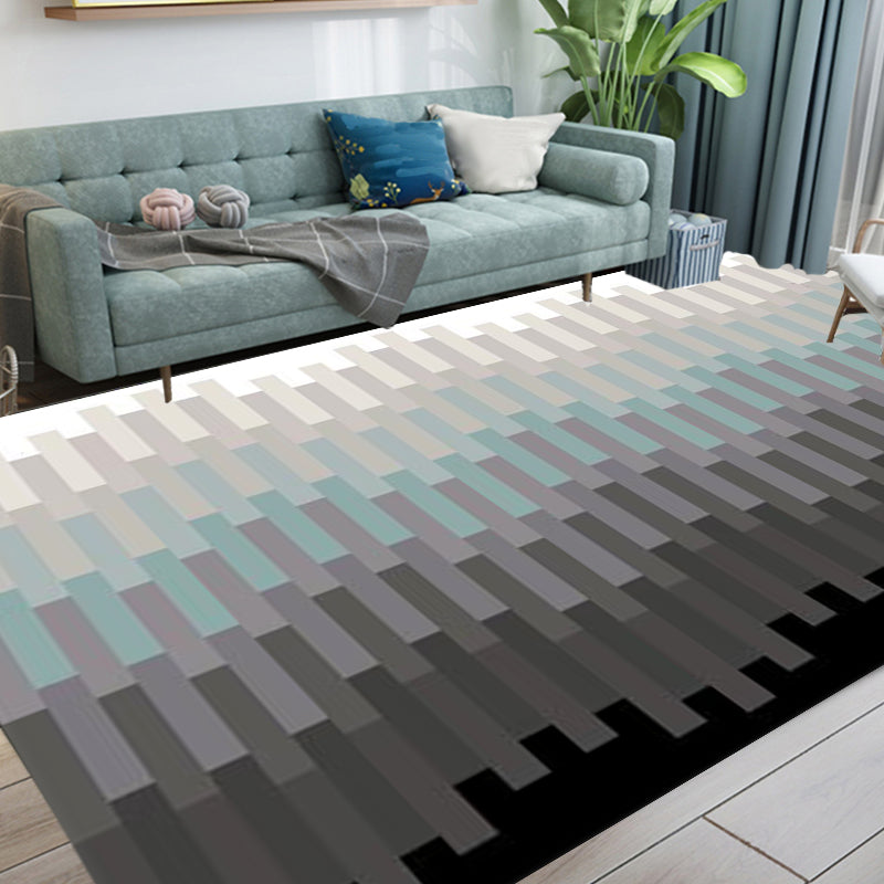 Multicolored Bedroom Carpet New Arrivals Geometry Rectangular Pattern Carpet Polyester Machine Washable Carpet