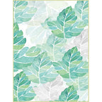 Green and White Bedroom Carpet Tropical Botanical Leaf Pattern Area Rug Polyester Stain-Resistant Washable Rug