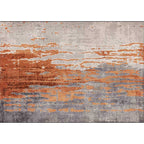 Orange Bedroom Rug Modern Abstract Pattern Rug Polyester Stain Resistant Washable Carpet