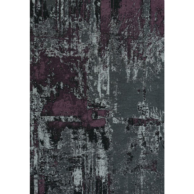 Gray Bedroom Carpet Modern Abstract Cement Pattern Area Rug Polyester Washable Non-Slip Rug