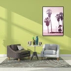 Pink Tropix Canvas Wall Art Areca Nut Palm at the Beach Landscape Wall Decoration for the Living Room