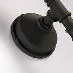 Vintage Industrial Coated Wall Lamp 1 Light Metal Wall Mount Light with Water Pipe in Black for Dining Room
