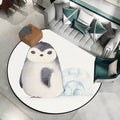 White Children's Room Rug Children's Animal Bear Dog Panda Pattern Area Rug Polyester Non-Slip Back Rug