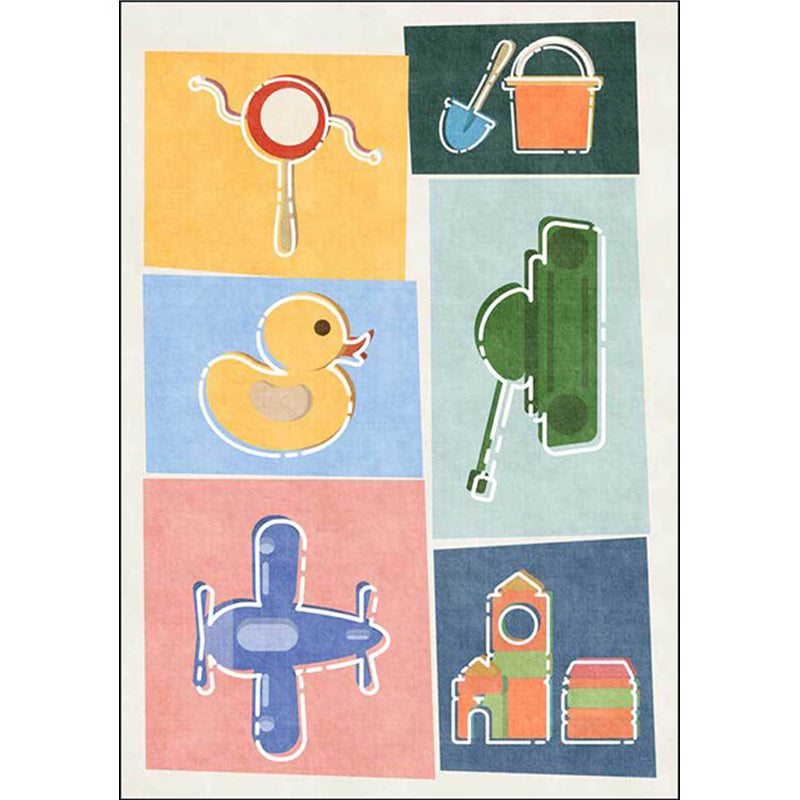 Unique children's carpet Colorful cars & roads Duck tank Plane pattern carpet Polyester Pet-friendly carpet for the children's room