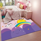 Stylish children's rug in pink animal unicorn cat rabbit pattern rug polyester pet-friendly rug for the children's room