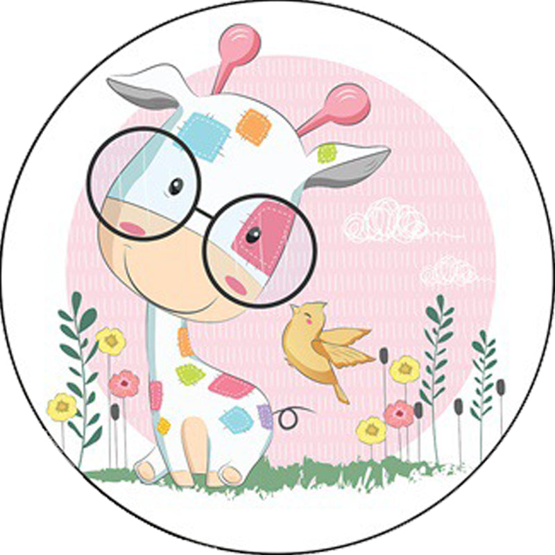 Blue and Pink Children's Room Carpet Child Animal Horse Rabbit Pattern Carpet Polyester Non-Slip Back Carpet
