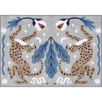 Unique Kids Rug in Black and White Animal Leopard Snake Leaf Pattern Rug Polyester Stain Resistant Carpet for Children's Room