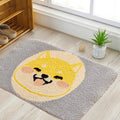 Green Children's Room Rug Kids Animal Dog Circle Pattern Area Rug Polyester Non-Slip Background Carpet