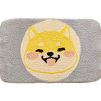 Green Children's Room Rug Kids Animal Dog Circle Pattern Area Rug Polyester Non-Slip Background Carpet