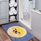 Green Children's Room Rug Kids Animal Dog Circle Pattern Area Rug Polyester Non-Slip Background Carpet