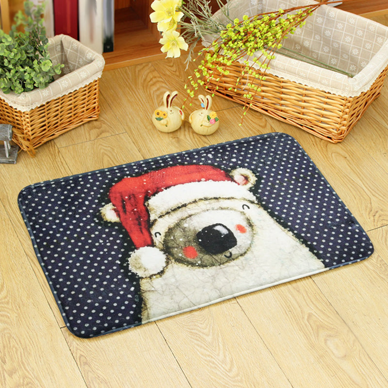 Beautiful children's carpet in orange and green with animal bear mouse pattern carpet polyester non-slip carpet for the children's room