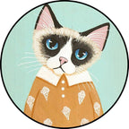 Casual Kids Rug in Pink and Blue Animal Cat Pattern Rug Polyester Stain Resistant Non-Slip Rug for the Children's Room