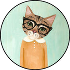 Casual Kids Rug in Pink and Blue Animal Cat Pattern Rug Polyester Stain Resistant Non-Slip Rug for the Children's Room