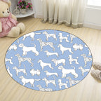Yellow and Pink Children's Room Rug Children Animal Dog Watermelon Leaf Pattern Carpet Polyester Washable Rug