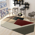 Modern Living Room Irregular Area Rug in Brown Color Block Pattern Rug Polyester Machine Washable Area Rug