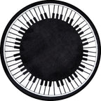 Stylish Children's Rug in Black and White Music Piano Pattern Rug Polyester Pet Friendly Carpet for Nursery