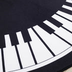 Stylish Children's Rug in Black and White Music Piano Pattern Rug Polyester Pet Friendly Carpet for Nursery