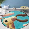 Kids' bedroom rug in blue animal dog cloud pattern rug polyester machine washable rug