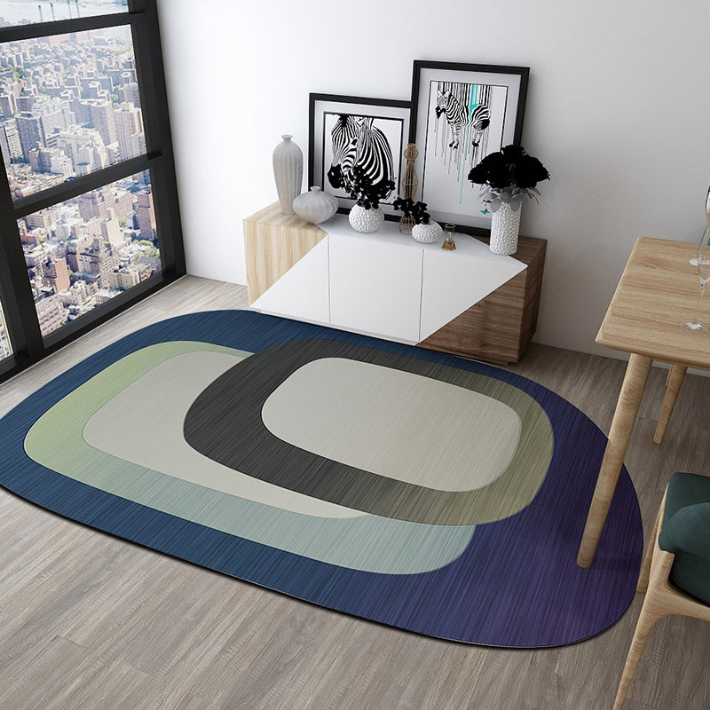 Irregular Bedroom Rug in Green and Pink Modern Color Block Arch Pattern Area Rug Polyester Washable Carpet