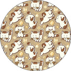 Children's room carpet in brown and pink animal dog cat print carpet polyester non-slip back carpet