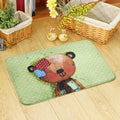 Blue and green children's room rug children's animals bear rabbit bee pattern rug polyester machine washable rug