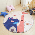 Children's Bedroom Rug in Pink and Gray Animal Unicorn Rabbit Sheep Print Rug Polyester Machine Washable Rug