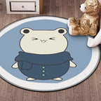 Blue Kids Rug | Kids Animal Hamster Pattern Area Rug Polyester Stain Resistant Carpet