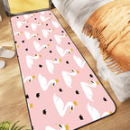 Casual Kids Carpet in Pink Animal Swan Crown Pattern Carpet Polyester Non-Slip Rug for Children's Room