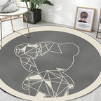 Beautiful children's carpet in gray and brown animal bear geometric pattern carpet polyester stain-resistant carpet for the children's room