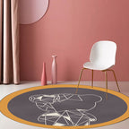 Beautiful children's carpet in gray and brown animal bear geometric pattern carpet polyester stain-resistant carpet for the children's room