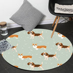 Unique Kids Rug in White and Brown Animal Dog Food Pattern Carpet Polyester Stain Resistant Rug for Children's Room