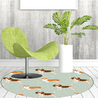 Unique Kids Rug in White and Brown Animal Dog Food Pattern Carpet Polyester Stain Resistant Rug for Children's Room