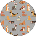 Unique Kids Rug in White and Brown Animal Dog Food Pattern Carpet Polyester Stain Resistant Rug for Children's Room